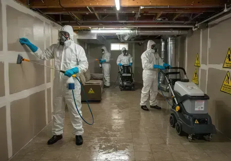 Basement Moisture Removal and Structural Drying process in Woodson Terrace, MO